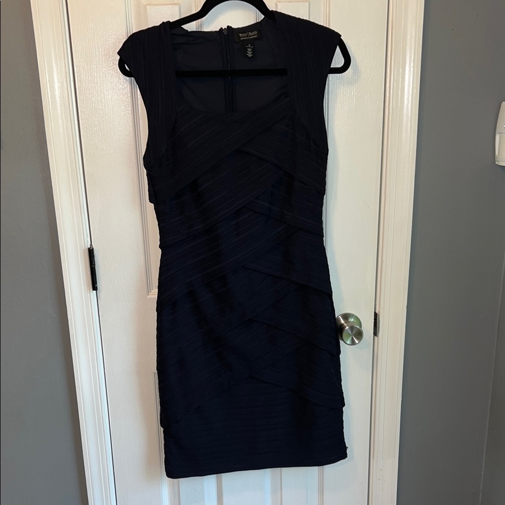 White House Black Market Navy Blue Layered Mini Dress